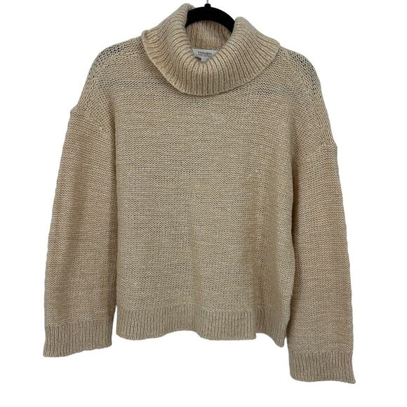 Haven well within turtleneck knit sweater size small 5% wool beige - Picture 1 of 7